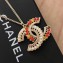 Chanel Beads and Pearl CC Pendant Necklace White/Red/Yellow 2018