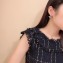 Chanel Stone Drop Short Earrings Blue/Black 2018