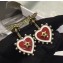 Dior L'Atelier du Cœur Earrings with Beads and Heart Pendant Red 2018