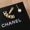 Chanel Stone Drop Short Earrings Blue/Black 2018