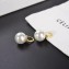 Celine Single Pearl Stud Earrings White/Gold 2018