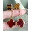 VanCleef&Arpels Two Bloom Earrings Gold/Red