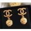 Chanel Vintage Short Earrings with Tiger Head Pendant Gold 2018