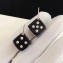 Chanel Dice Stud Earrings AB0033 Silver/Black/Crystal 2018