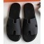 Hermes Izmir Men's Slipper Sandals in Togo Calfskin Black