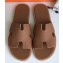 Hermes Izmir Men's Slipper Sandals in Togo Calfskin Brown