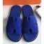 Hermes Izmir Men's Slipper Sandals in Suede Blue