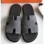 Hermes Izmir Men's Slipper Sandals in Suede Grey