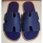 Hermes Izmir Men's Slipper Sandals in Togo Calfskin Blue/Yellow