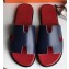 Hermes Izmir Men's Slipper Sandals in Calfskin Blue/Red