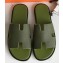 Hermes Izmir Men's Slipper Sandals in Togo Calfskin Green/Black