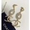 Chanel Pearl Earrings with CC Pendant Gold/Pearly White 2018