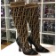 Fendi Heel 10.5cm All-Over FF Stretch Fabric Stocking Boots 2018