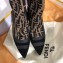 Fendi Heel 10.5cm All-Over FF Stretch Fabric Stocking Boots 2018