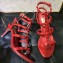 Valentino Heel 6.5cm Cage Rockstud Sandals All Over Red 2019