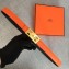 Hermes Width 2.5cm Collier De Chien Buckle Belt Orange/Gold