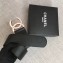 Chanel Width 5.3cm Leather Belt Black with Red CC Logo