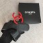 Chanel Width 5.3cm Leather Belt Black Gabrielle with Red CC Logo