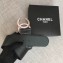 Chanel Width 5.3cm Leather Belt Black Gabrielle with Red CC Logo