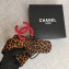 Chanel Width 5.3cm Leather Belt Leopard with Red CC Logo