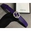 Gucci Width 3cm Leather Belt Purple With Interlocking G Buckle