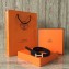 Hermes Width 1.3cm Reversible Leather Constance H Buckle Belt Black/Pink Gold