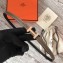 Hermes Width 1.3cm Reversible Leather Constance H Buckle Belt Etoupe/Pink Gold