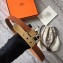 Hermes Square Buckle Leather Belt Brown/Gold