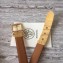 Hermes Square Buckle Leather Belt Orange/Gold