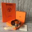 Hermes Square Buckle Leather Belt Black/Gold
