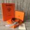 Hermes Square Buckle Leather Belt Brown/Silver