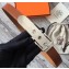 Hermes Square Buckle Leather Belt Brown/Silver