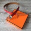 Hermes Square Buckle Leather Belt Red/Silver