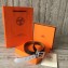 Hermes Square Buckle Leather Belt Black/Silver