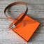 Hermes Square Buckle Leather Belt Orange/Silver