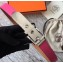 Hermes Square Buckle Leather Belt Fuchsia/Silver