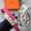 Hermes Square Buckle Leather Belt Fuchsia/Silver