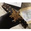 Gucci Studded Leather Belt Black Coffee With Star Buckle
