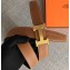 Hermes Width 3.2cm Reversible Leather Constance H Buckle Belt Brown/Gold