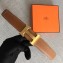 Hermes Width 3.2cm Reversible Leather Constance H Buckle Belt Brown/Gold