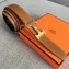 Hermes Width 3.2cm Reversible Leather Constance H Buckle Belt Brown/Gold