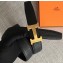 Hermes Width 3.2cm Reversible Leather Constance H Buckle Belt Black/Gold
