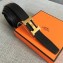 Hermes Width 3.2cm Reversible Leather Constance H Buckle Belt Black/Gold