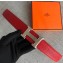 Hermes Width 3.2cm Reversible Leather Constance H Buckle Belt Red/Silver