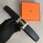 Hermes Width 3.2cm Reversible Leather Constance H Buckle Belt Navy Blue/Silver