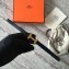 Hermes Width 1.3cm Reversible Leather Constance H Buckle Belt Black/Gold