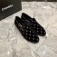 Chanel All Over Logo Velvet Loafers G33126 Black