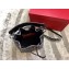 Valentino Rockstud Spike Small Bucket Bag 0059 Crinkled Black