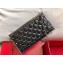 Valentino Rockstud Spike Chain Clutch Bag 0702 Crinkled Black 2019