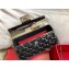 Valentino Rockstud Spike Chain Clutch Bag 0702 Crinkled Black 2019